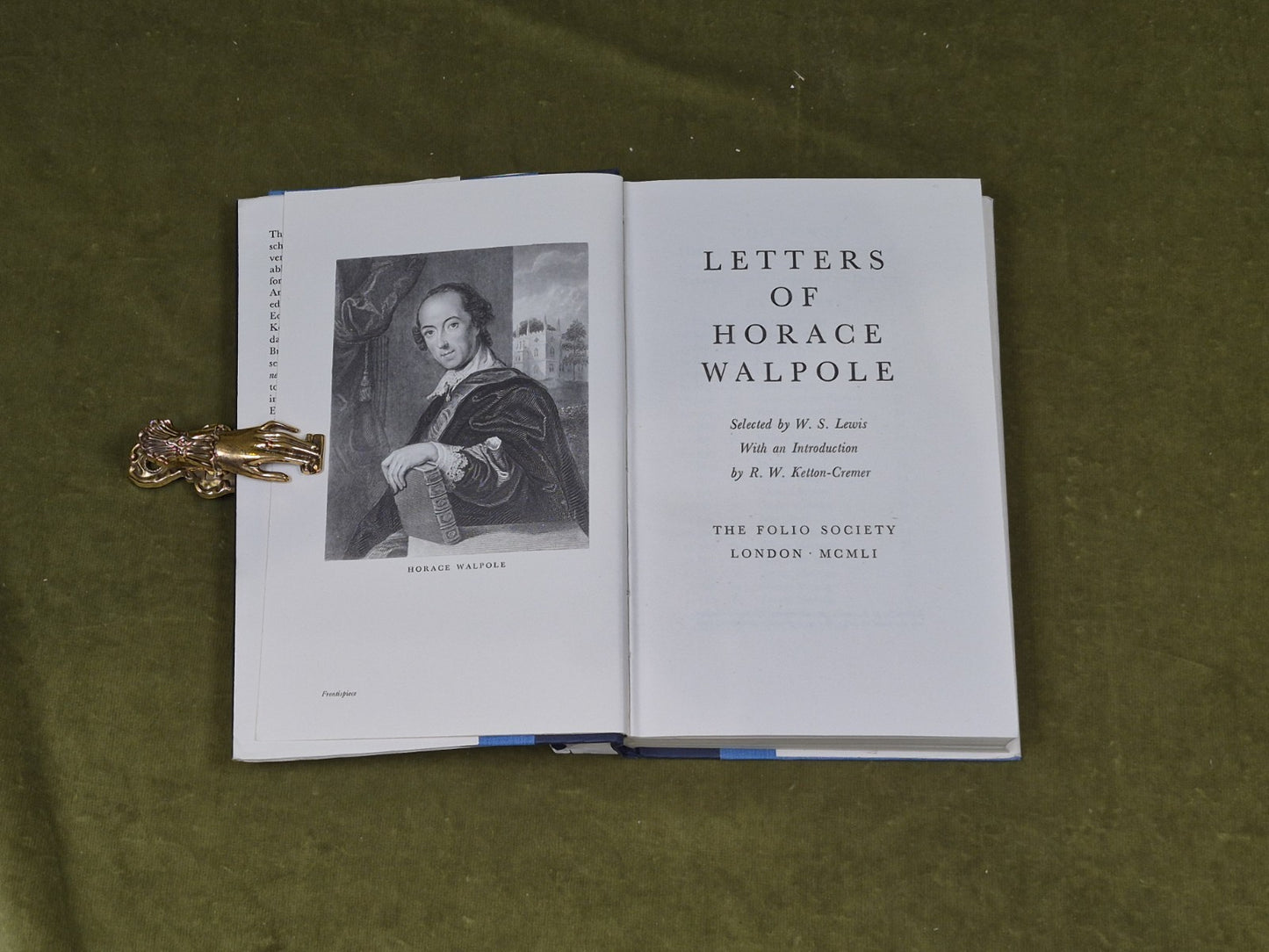 Letters of Horace Walpole - W.S. Lewis , Folio Society - 1951 1st HB DJ3