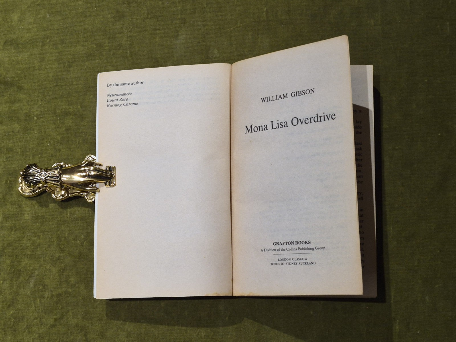 William Gibson - Mona Lisa Overdrive - Collins, Grafton 1989 Paperback VGC3