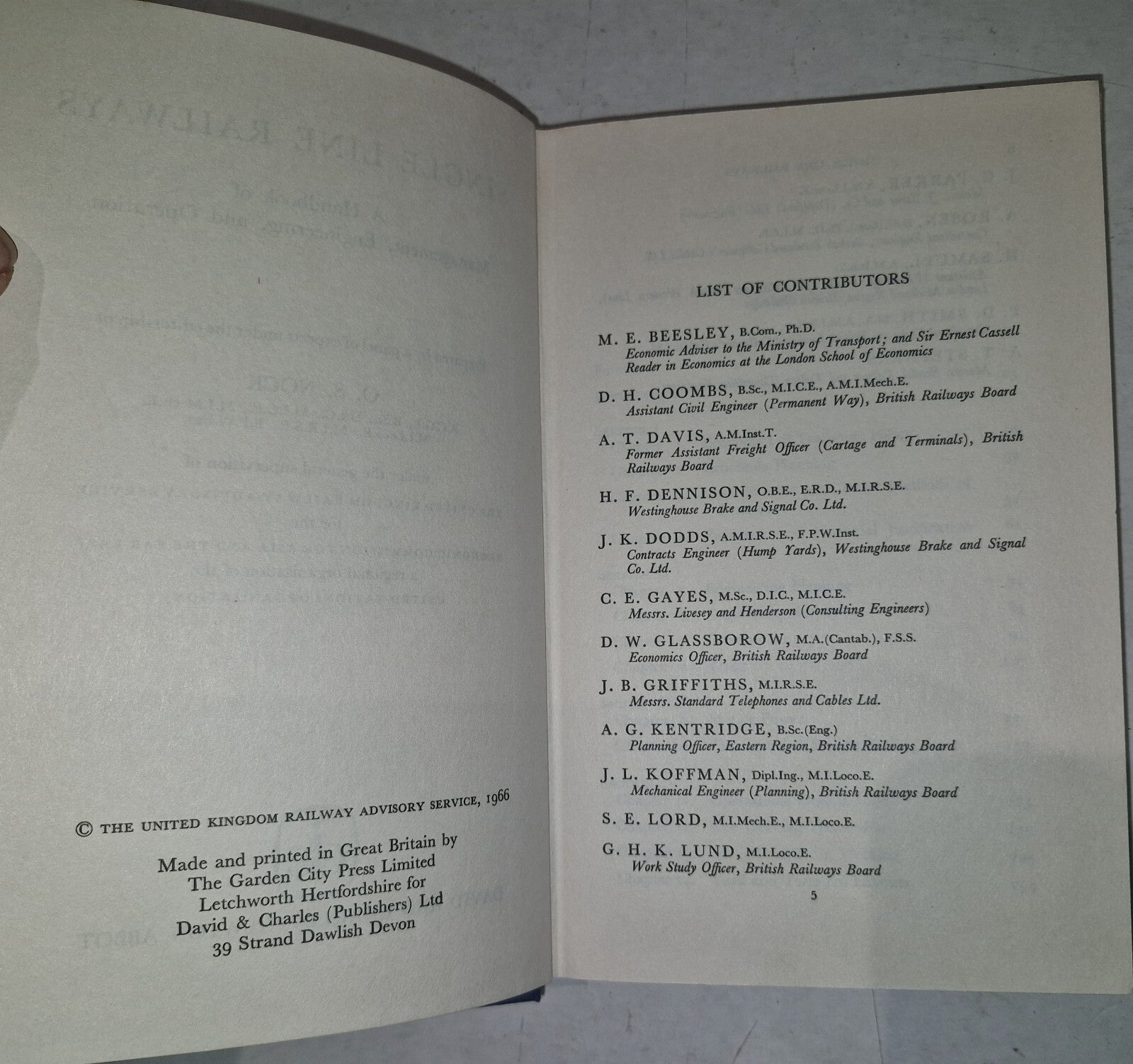 Single Line Railways, Edited By O S Nock  1966 Hardback With Dustjacket3