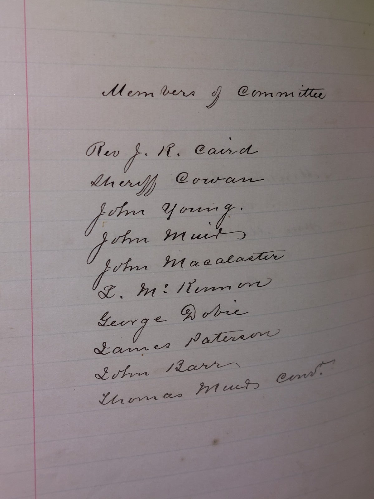 Paisley Interest Collectible Minute Book of the Middle Church Mission 18874