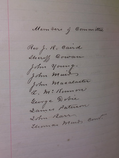 Paisley Interest Collectible Minute Book of the Middle Church Mission 18874