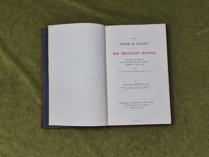 The Church of Scotland in the Thirteenth Century - William Lockhart 1889 1st HB3