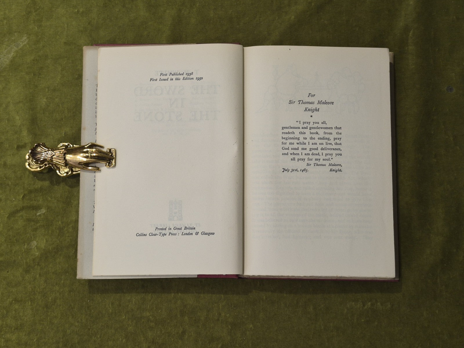 The Sword in the Stone - T H White , Collins St James Library 1950 HB DJ5