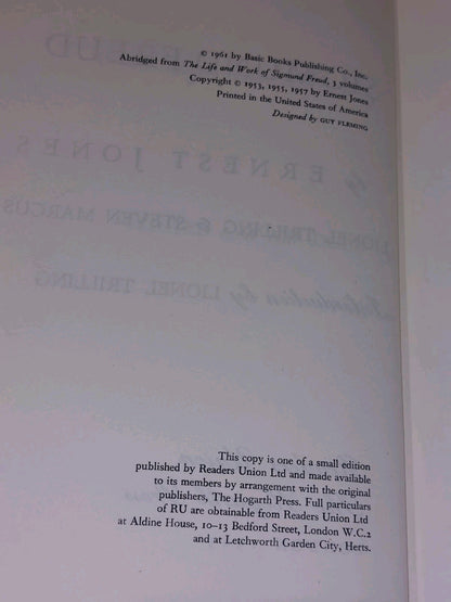 Life And Work Of Sigmund Freud book by Ernest Jones Hardcover (1963)5