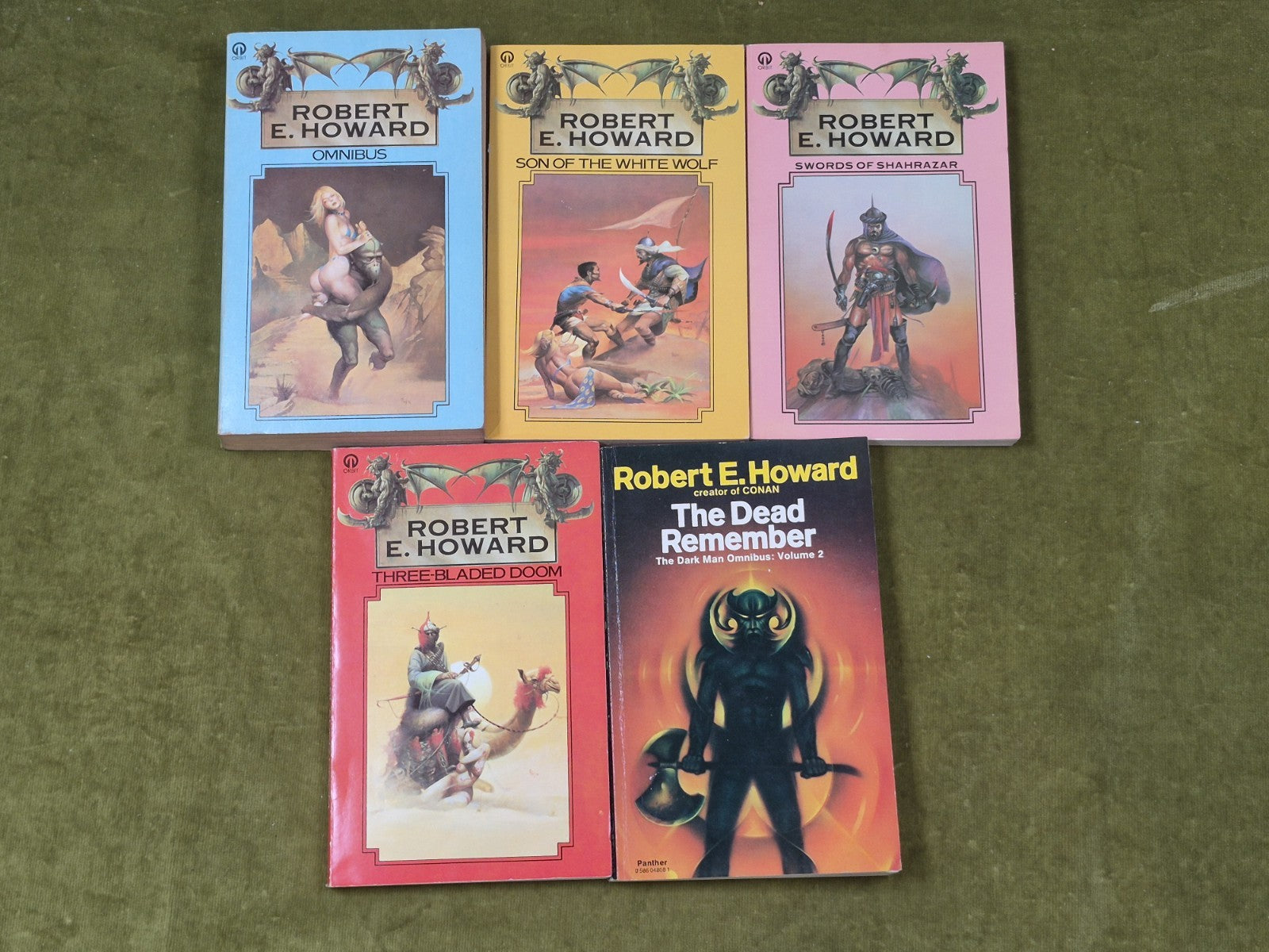 Lot of 5 Robert E Howard classic 1970s fantasy paperbacks feat. Conan0