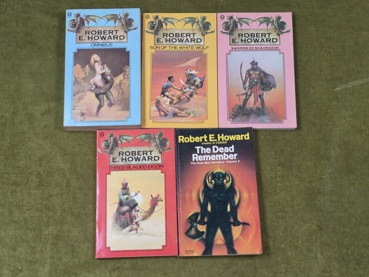 Lot of 5 Robert E Howard classic 1970s fantasy paperbacks feat. Conan0