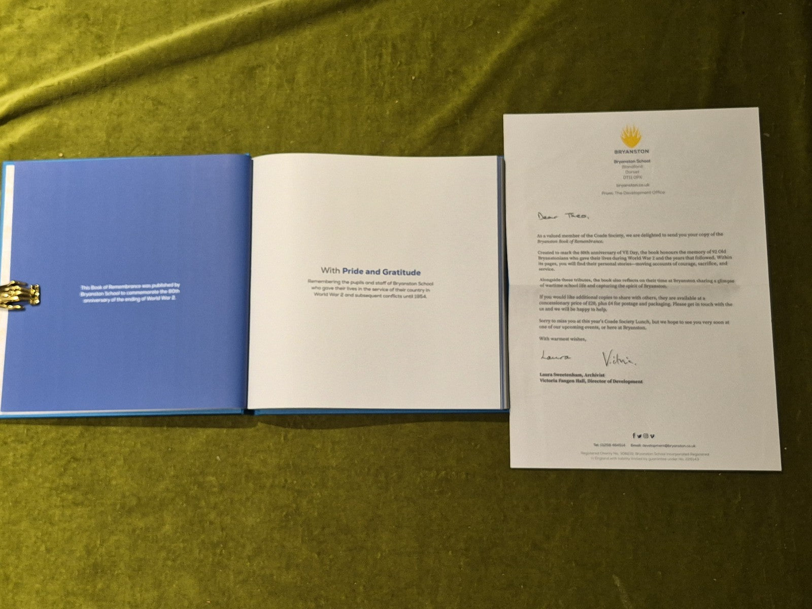 Bryanston School Book of Remembrance HB4