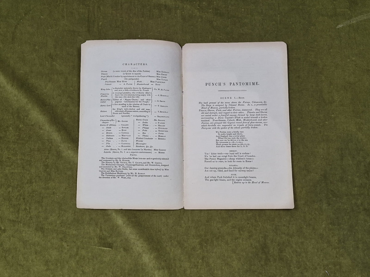 Punch's Pantomime or Harlequin King John & Magna Charta 1843 2nd Script in Wraps2
