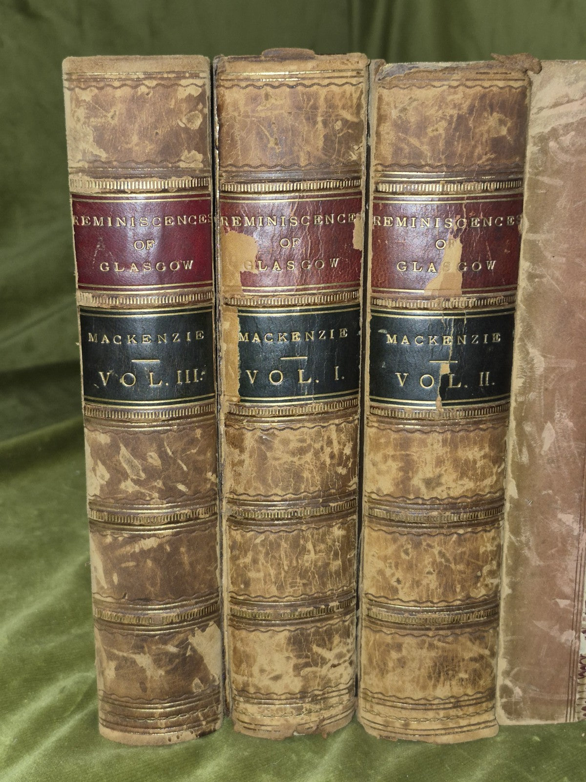 Reminiscences of Glasgow & West Scotland 1865 Peter Mackenzie Rebound Leather 3V1