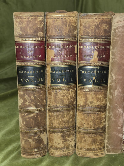 Reminiscences of Glasgow & West Scotland 1865 Peter Mackenzie Rebound Leather 3V1