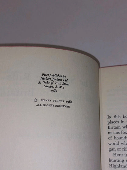 The Sporting Rifle & its Use in Britain (1962) Henry Tegner 1st Ed Hb Book4