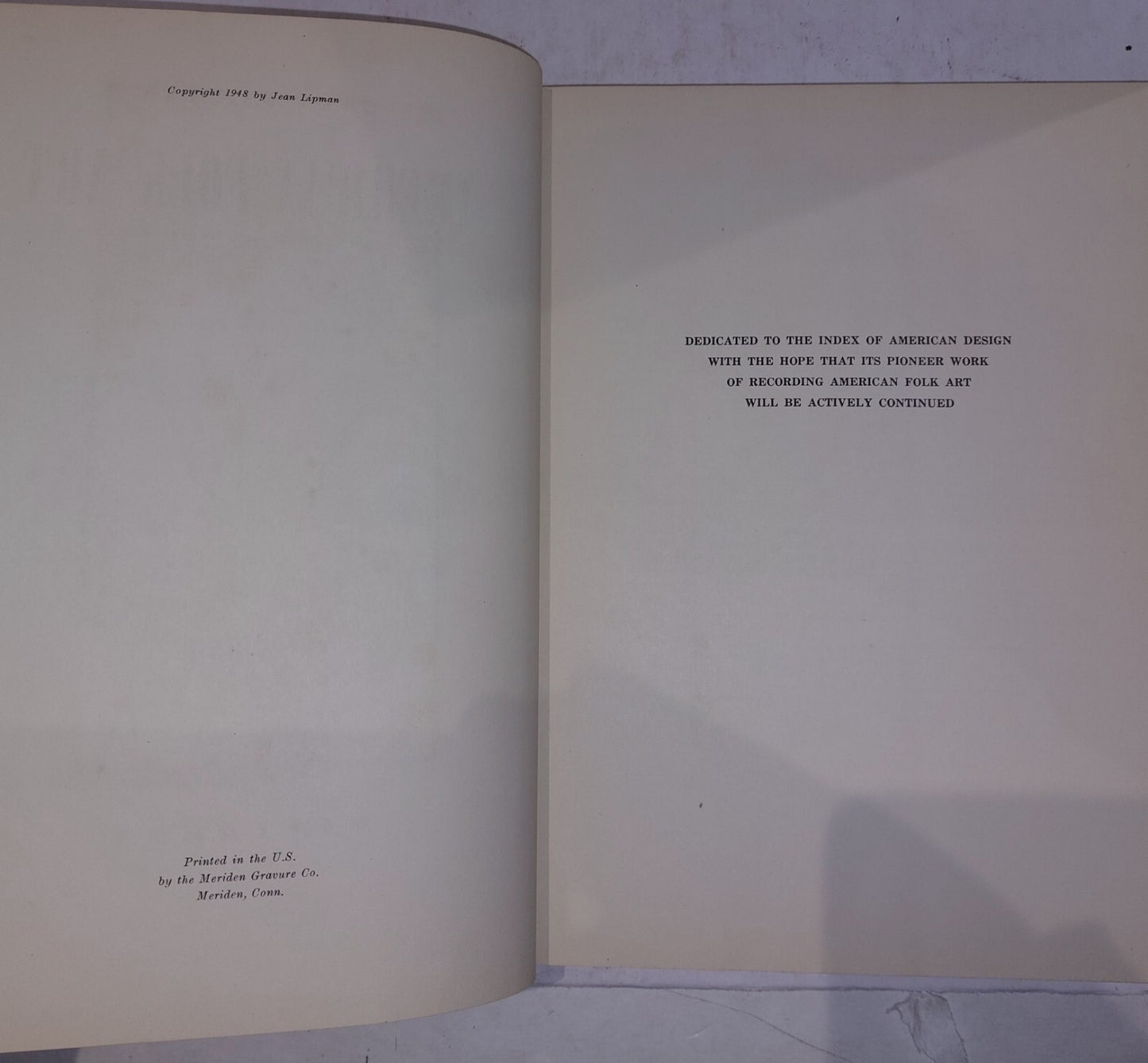 American Folk Art in wood, metal and stone. Jean Lipman 1st Edition 8