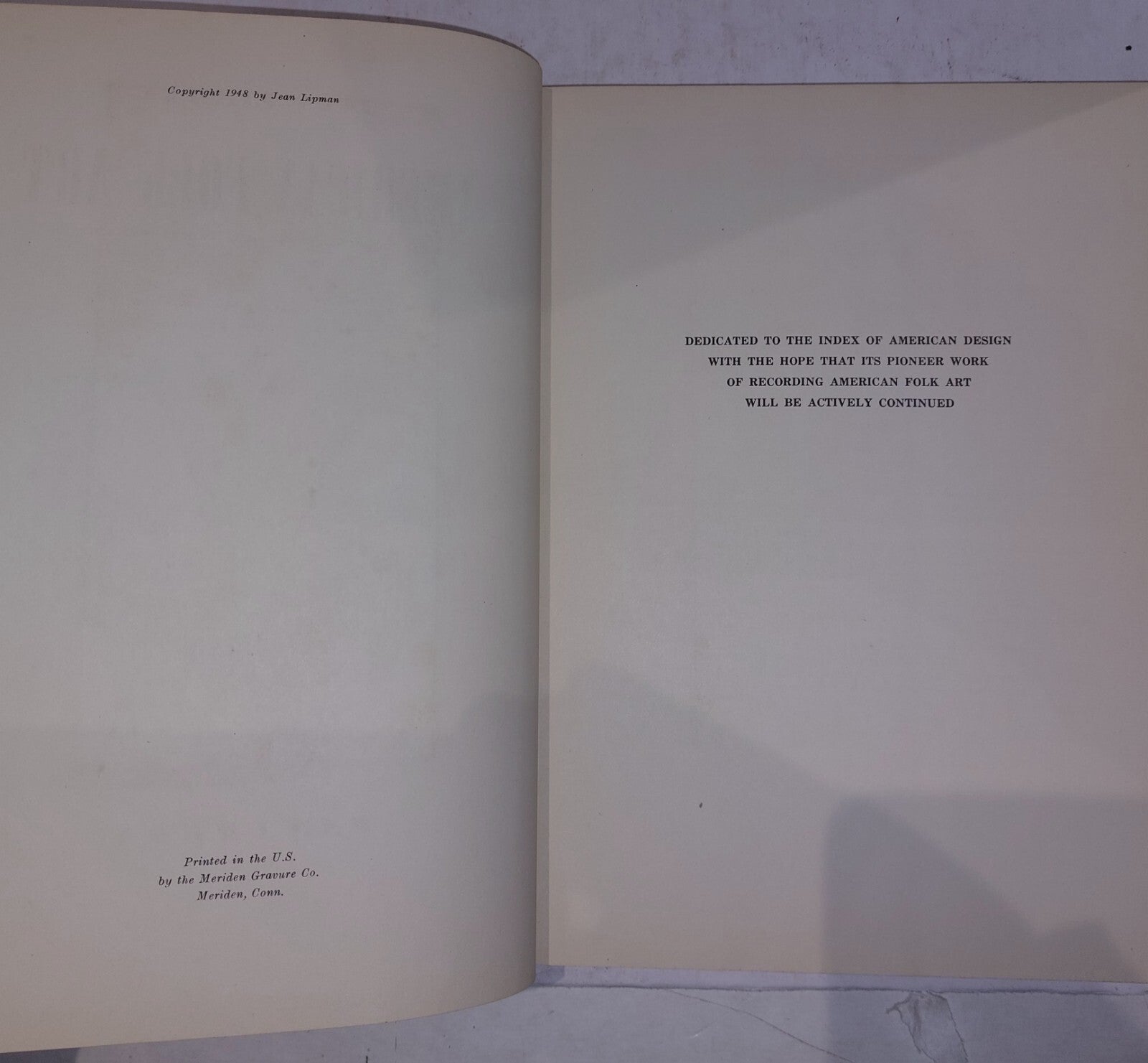 American Folk Art in wood, metal and stone. Jean Lipman 1st Edition 8