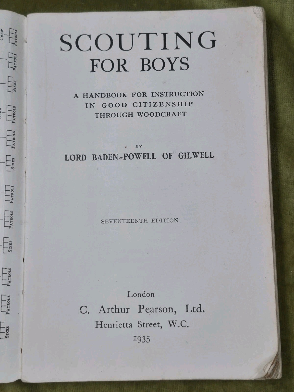 Scouting for Boys by Lord Baden-Powell of Gilwell 17th edition 1935 *S6