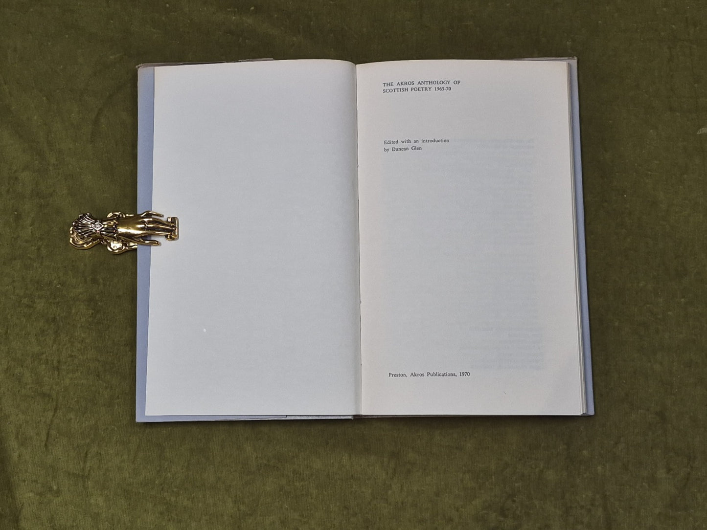 The Akros Anthology of Scottish Poetry 1965-70 SIGNED by Duncan Glen , 1970 1st3