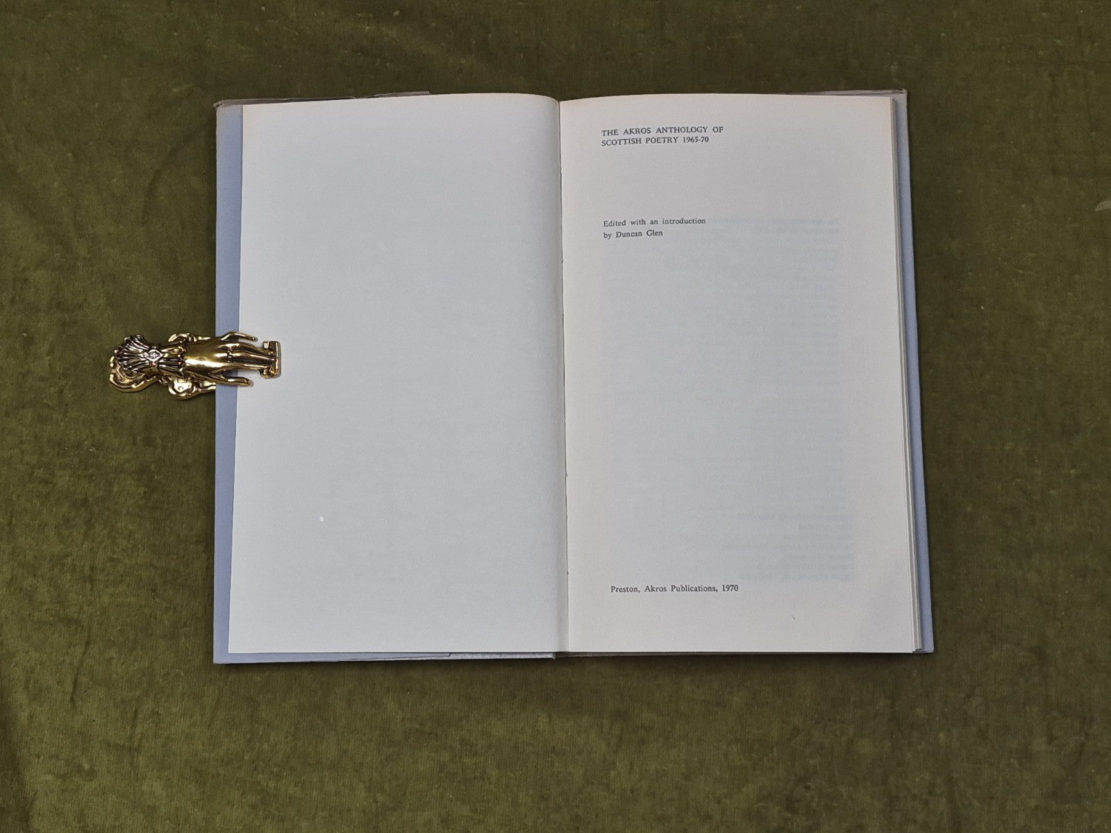 The Akros Anthology of Scottish Poetry 1965-70 SIGNED by Duncan Glen , 1970 1st3