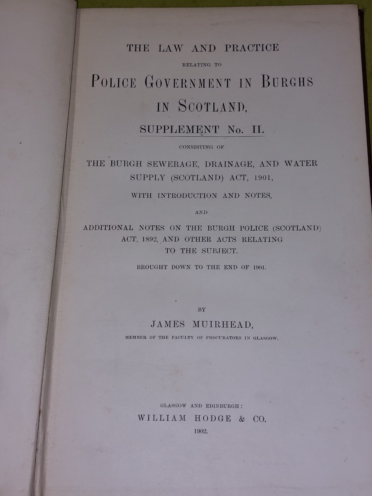 Police Government in Burghs In Scotland James Muirhead (1902) 5