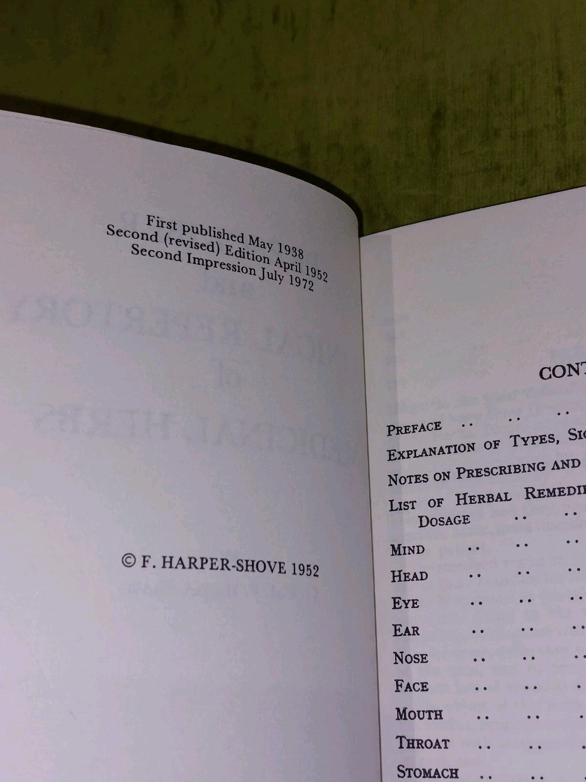 Prescriber and Clinical Repertory of Medicinal Herbs by F. Harper-Shove Pb 19724
