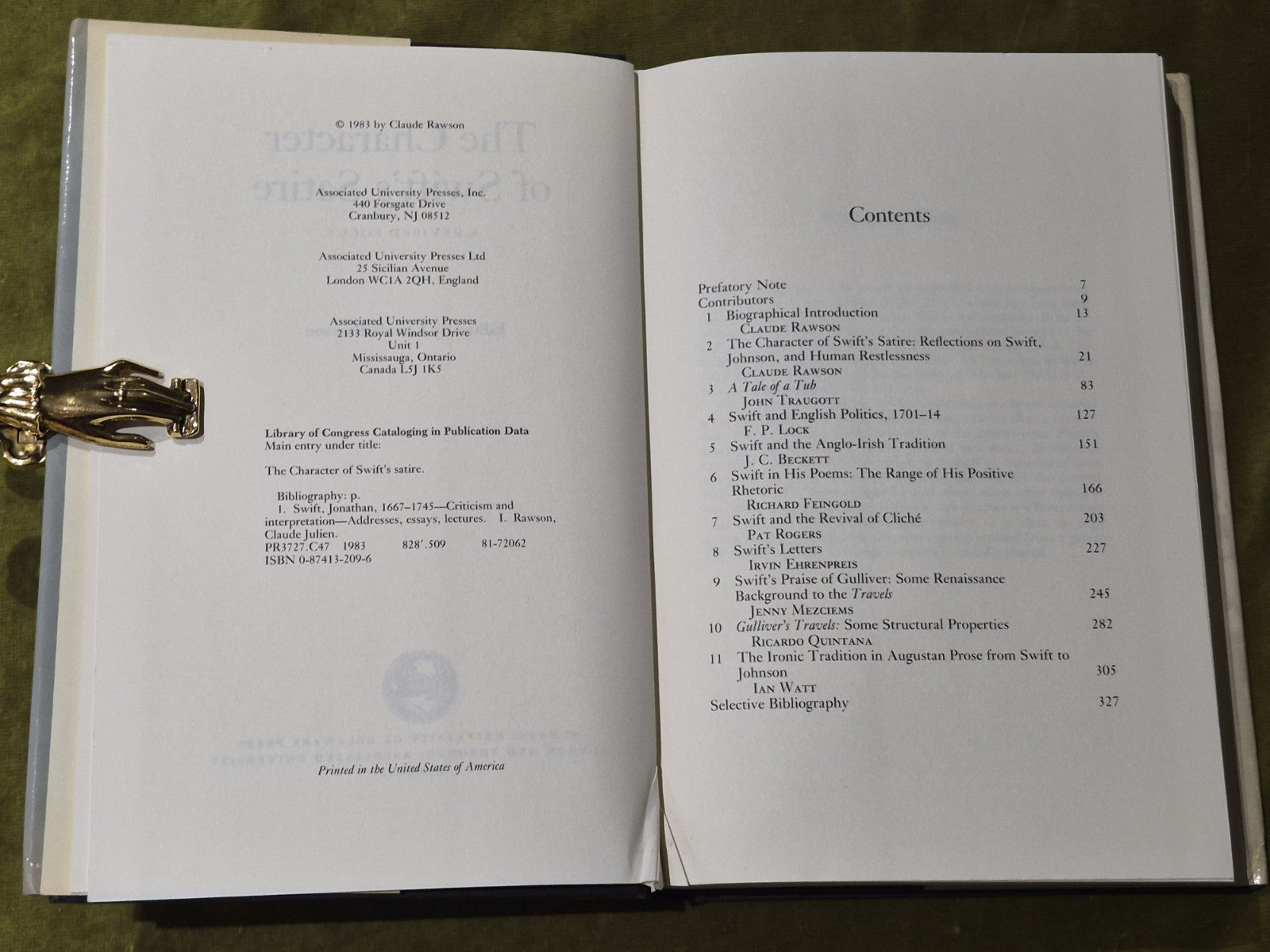 Character of Swift's Satire - Rawson Claude3