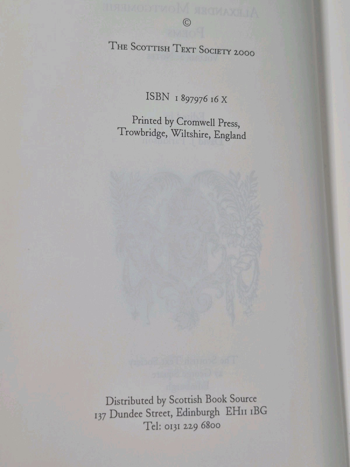 Alexander Montgomerie Poems 2000 The Scottish Text Society Complete Set4