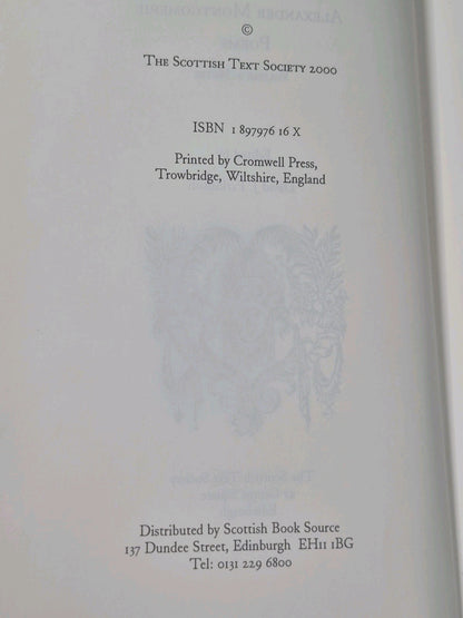 Alexander Montgomerie Poems 2000 The Scottish Text Society Complete Set4