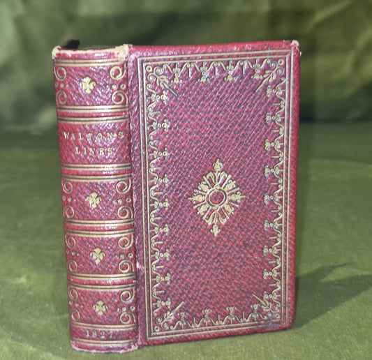 1827 Izaac Walton's Lives John Donne etc Miniture Leather Fine Binding R. Nelson0