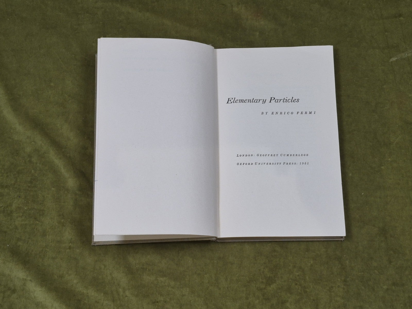 Elementary Particles by Enrico Fermi , Yale 1951 HB4