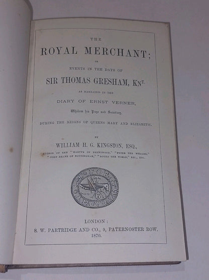 The Royal Merchant By William Henry Giles Kingston (1870) Hb Leather Book3