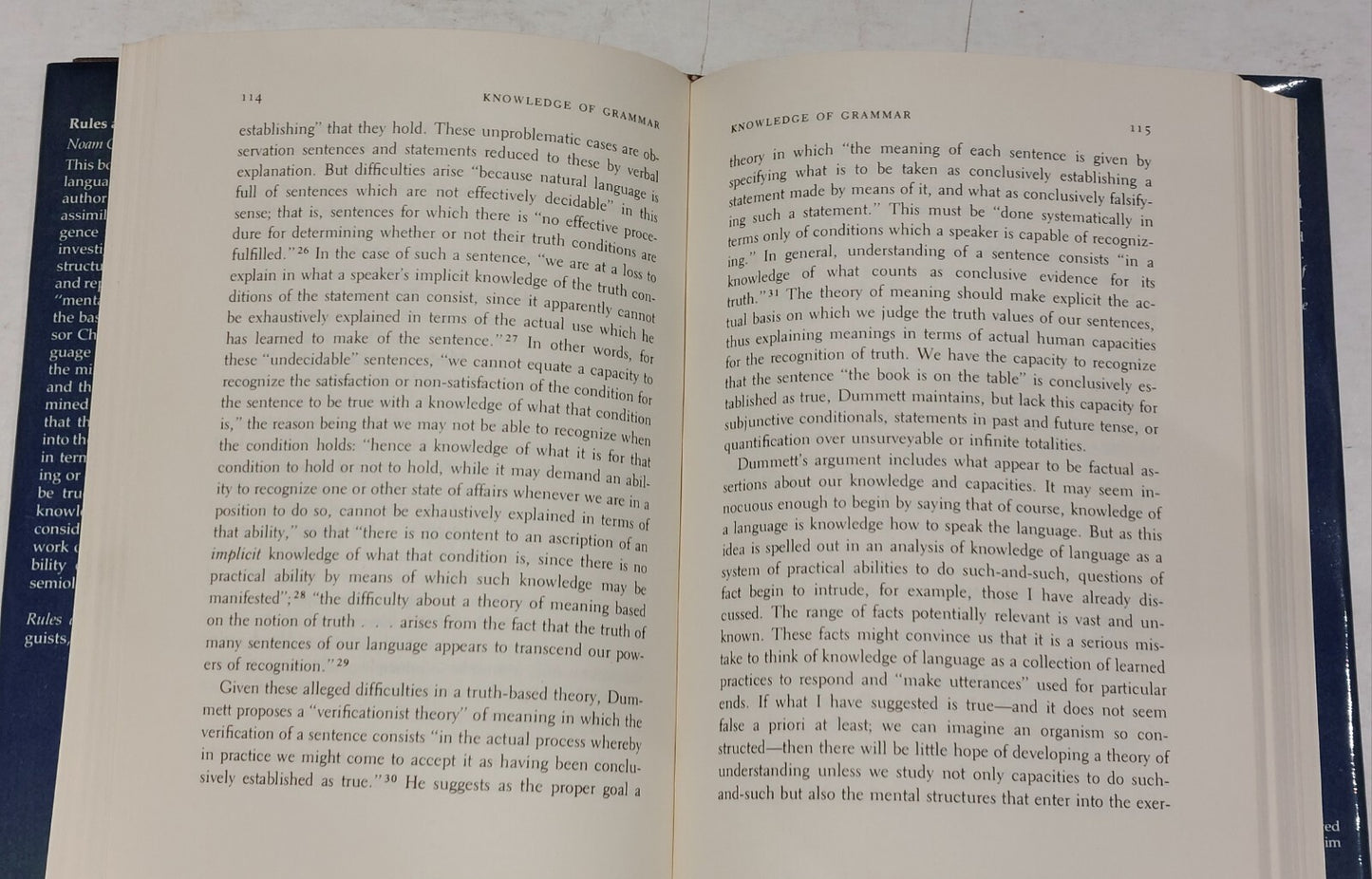 Noam CHOMSKY. Rules and Representations. Blackwell 1980. Hardback & Dustjacket.4