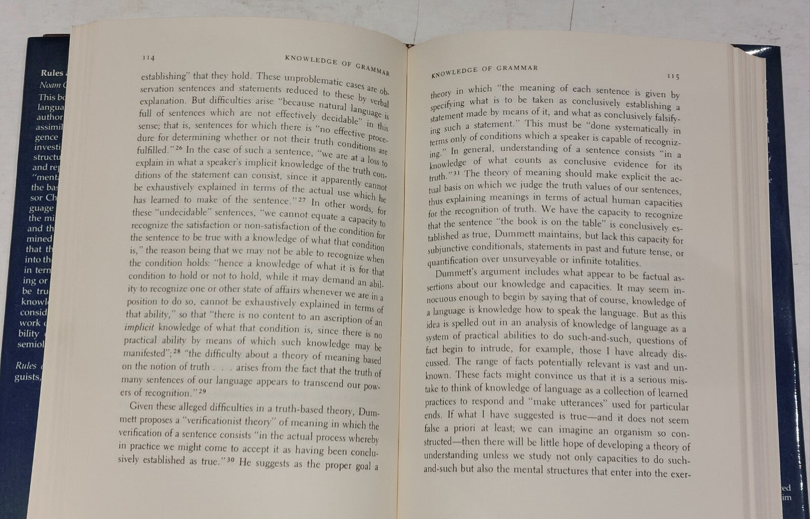 Noam CHOMSKY. Rules and Representations. Blackwell 1980. Hardback & Dustjacket.4