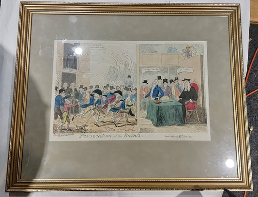 George Cruikshank, Benbow Pub 1820 PERSECUTION OF THE SAINTS Political Satirical0
