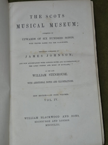 The Scots Musical Museum Burns 1853 William Blackwood William Stenhouse15