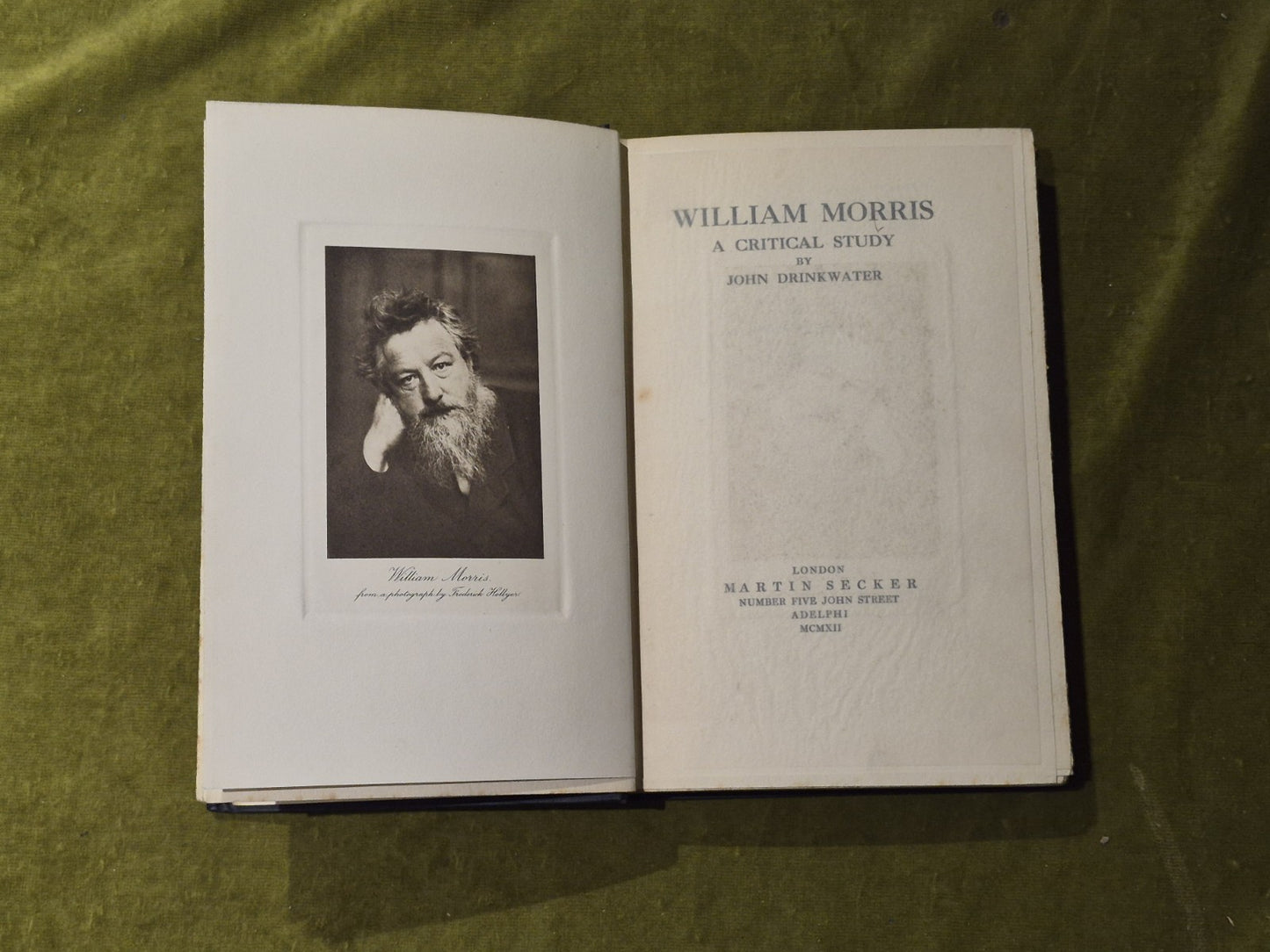 William Morris a Critical Study - John Drinkwater , Martin Secker 1912 1st HB4