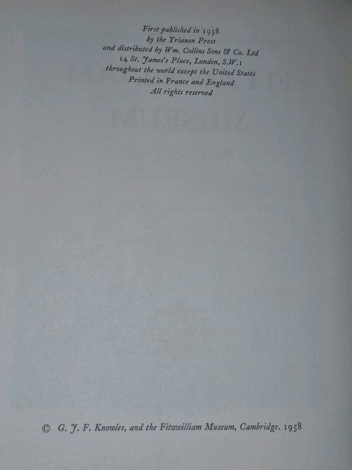 The Fitzwilliam Museum: An Illustrated Survey 1958-1st Ltd 171/1526, Carl Winter8