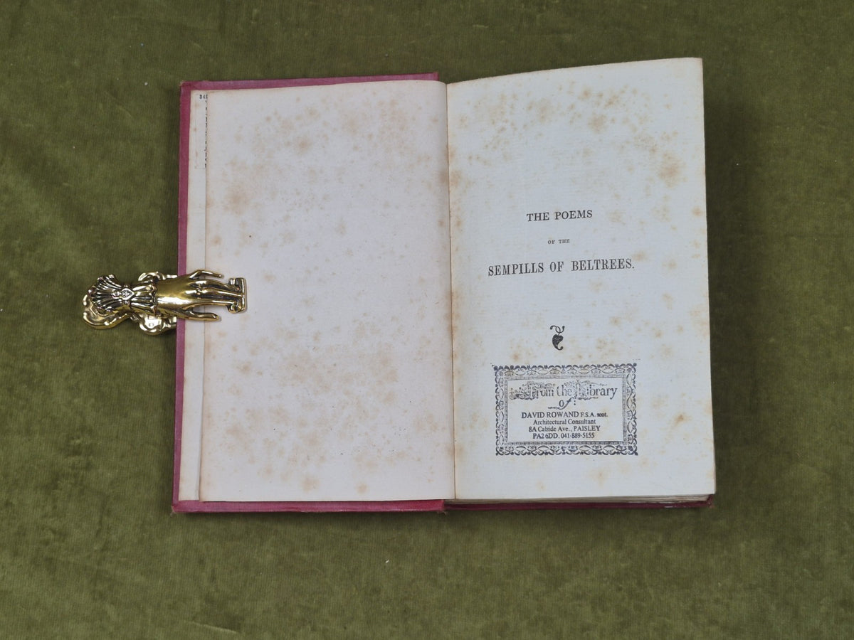 The Poems of the Sempills of Beltrees - James Paterson , 1849 1st , Ltd To 250 6