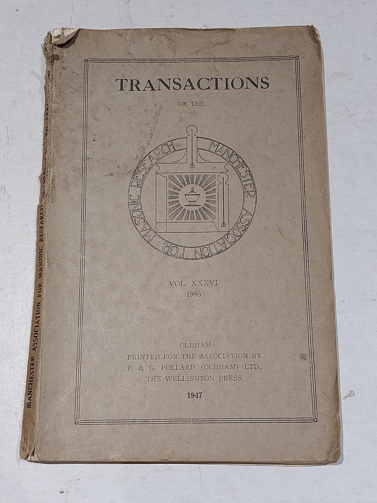 Transactions of the Manchester Association for Masonic Research (1947) Pb Book0
