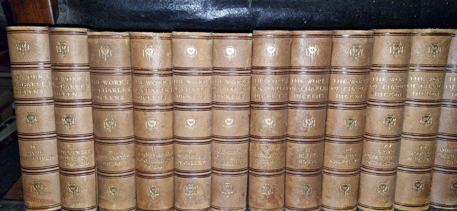 THE WORKS OF CHARLES DICKENS - 20 Volume Set In Leather GRESHAM 1912 VGC4