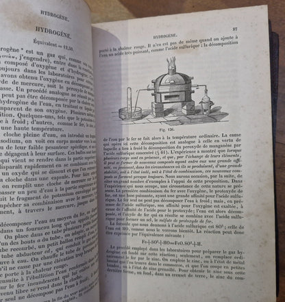 COURS ÉLÉMENTAIRE DE CHIMIE. 4 Volumes In 2 Bindings. M V Regnault 3rd Ed. 18516