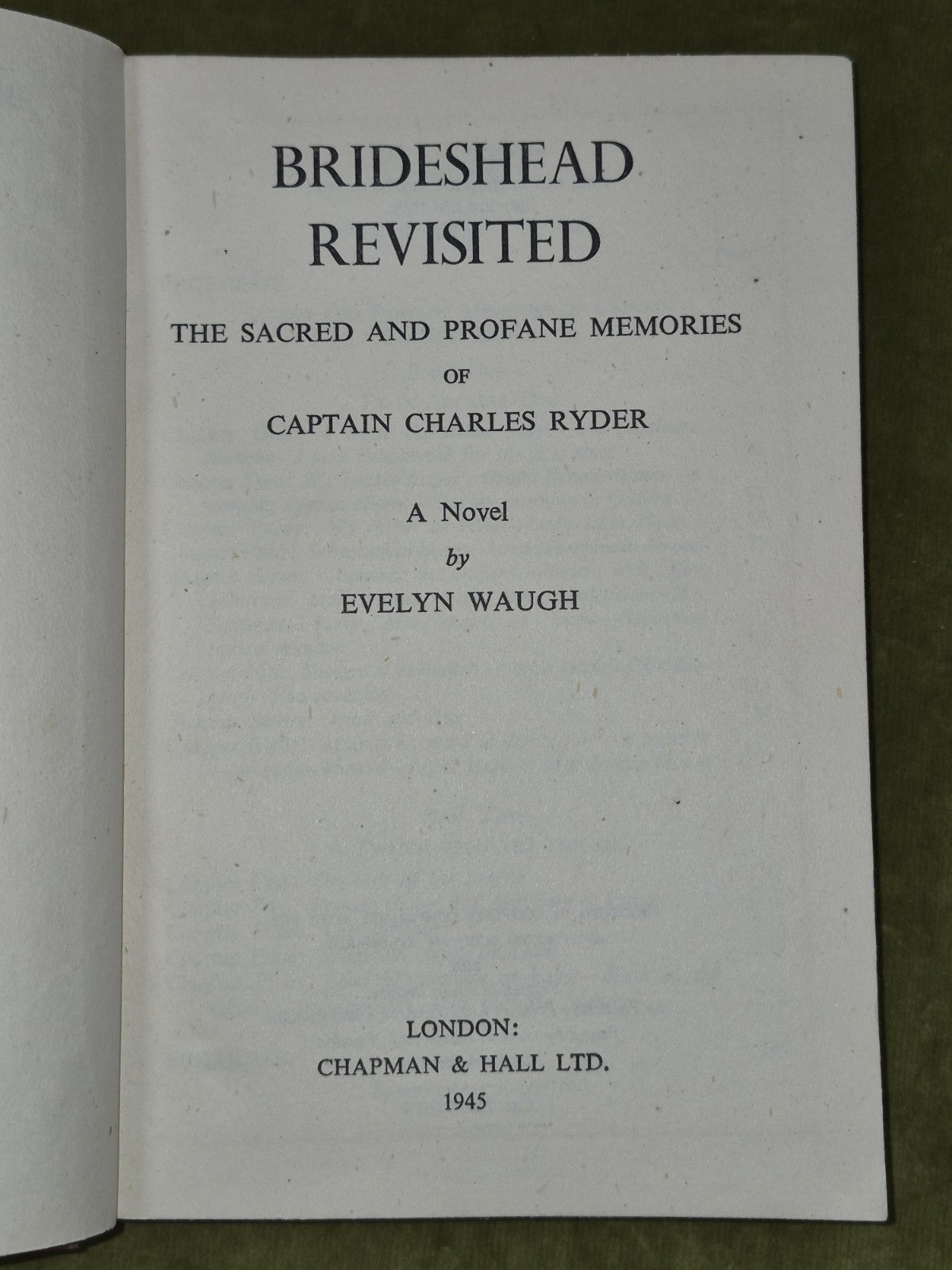 Brideshead Revisited True First Edition Evelyn Waugh 1945 Chapman & Hall 5