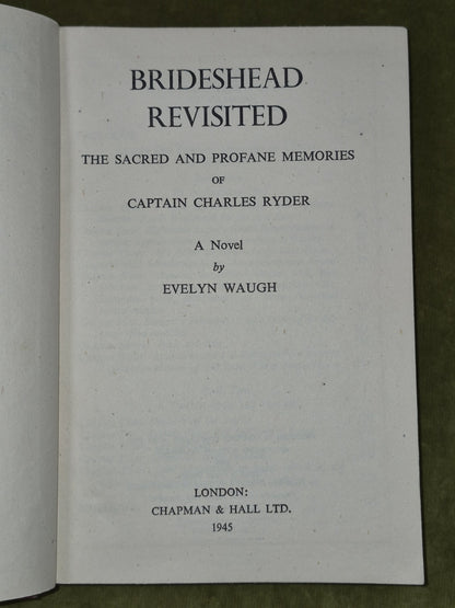 Brideshead Revisited True First Edition Evelyn Waugh 1945 Chapman & Hall 5