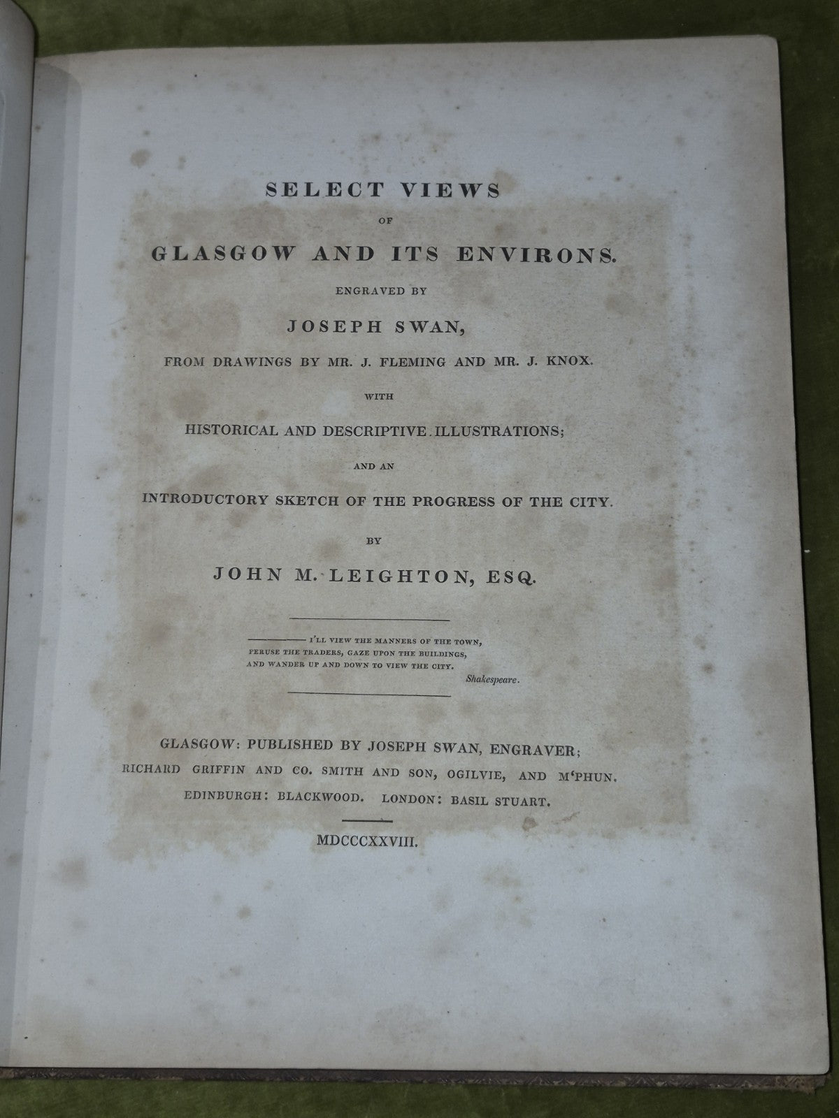 Select Views of Glasgow and its Environs (1828) Joseph Swan7