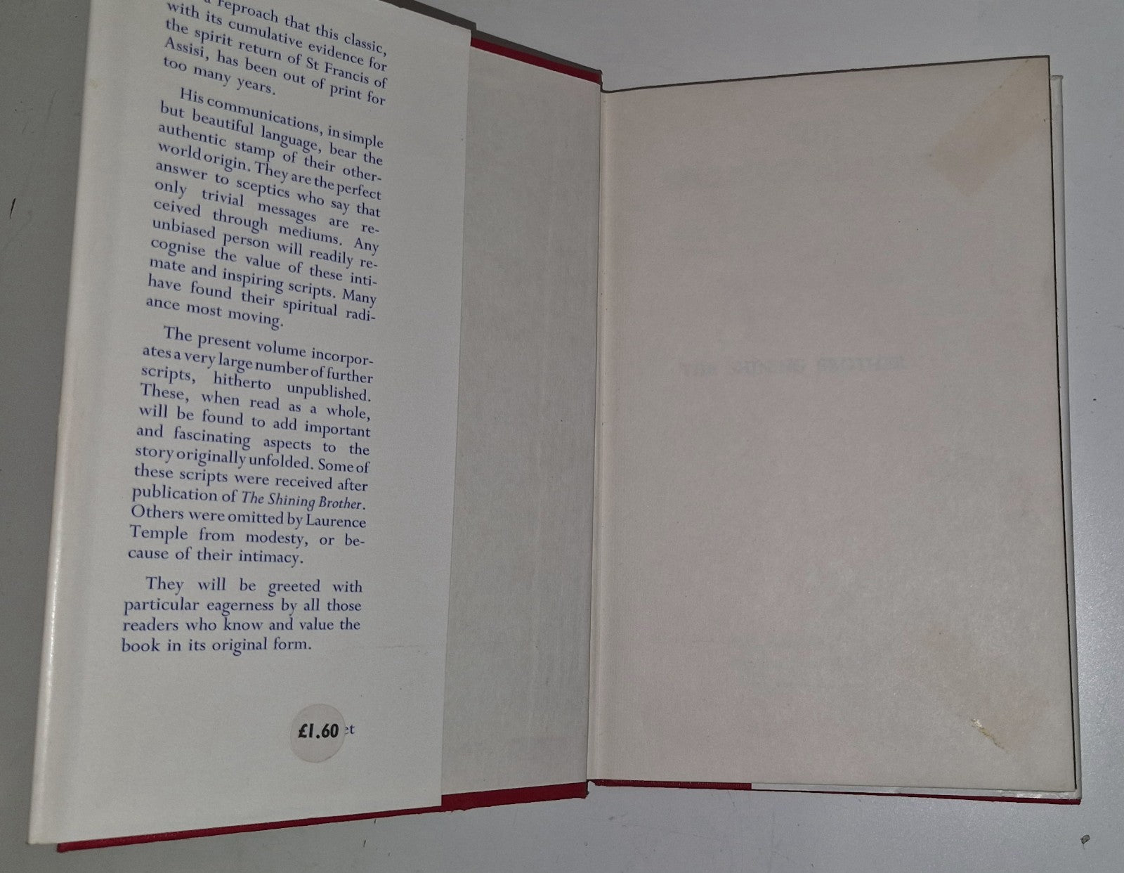 The Shining Brother Laurence Temple & Francis Speaks Again Psychic Press 1970 DJ3