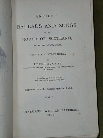 Ancient Ballads and Songs 1875 Peter Buchan William Paterson6