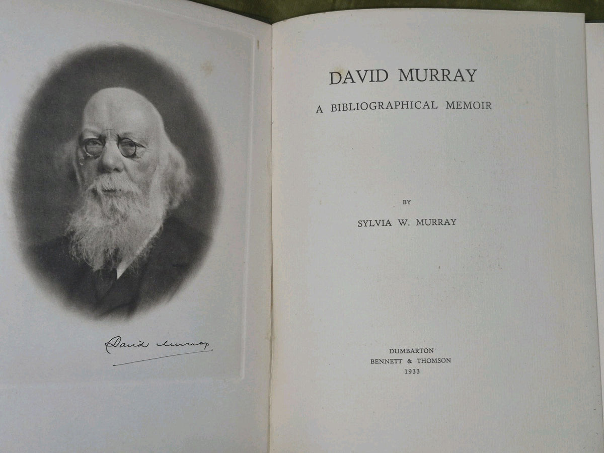 David Murray A Bibliographical Memoir By Sylvia W. Murray 19333