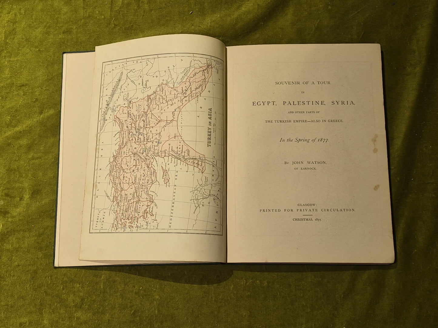 John Watson Souvenir of a tour Egypt Palestine Syria America Canada 1872 Signed9