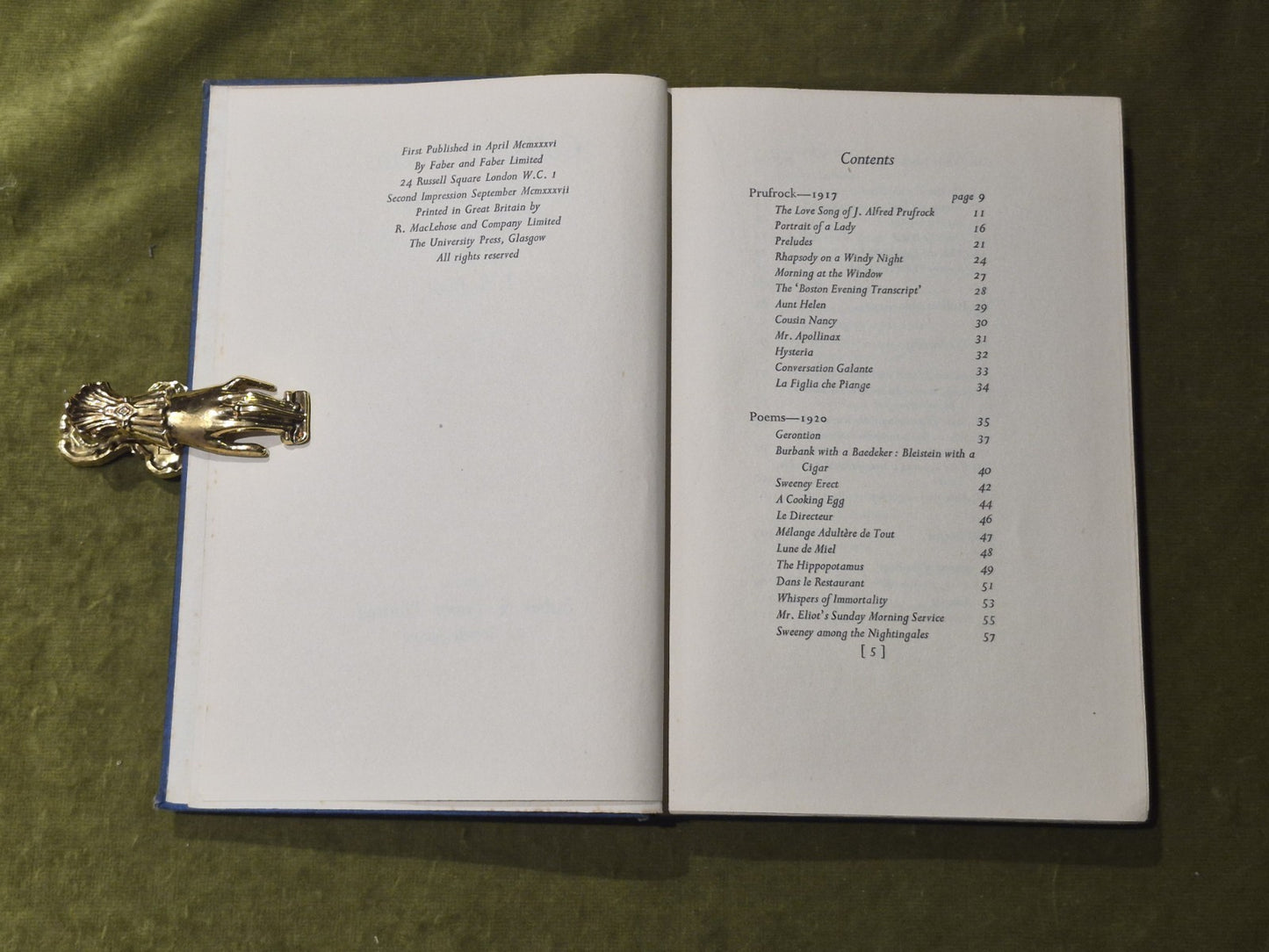 Collected Poems 1909 - 1935, T.S.Eliot, Faber & Faber, 1936 1st/2nd5