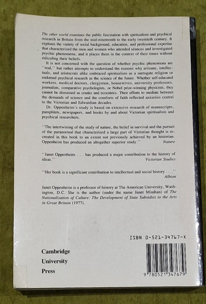 Janet Oppenheim :  The Other World Spiritualism and Physical Research in England3