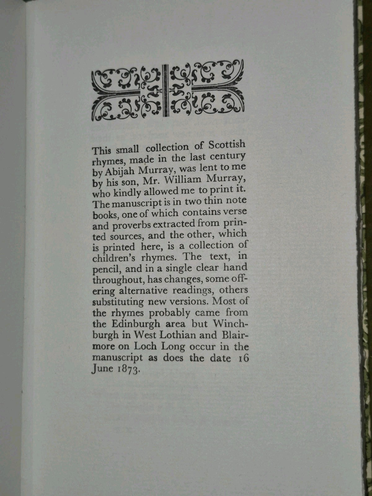 Old Rhymes of Scotland Abijah Murray 1986 Portobello4