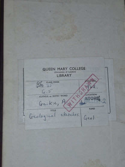 Geological Sketches At Home And Abroad Archibald Geikie 18823