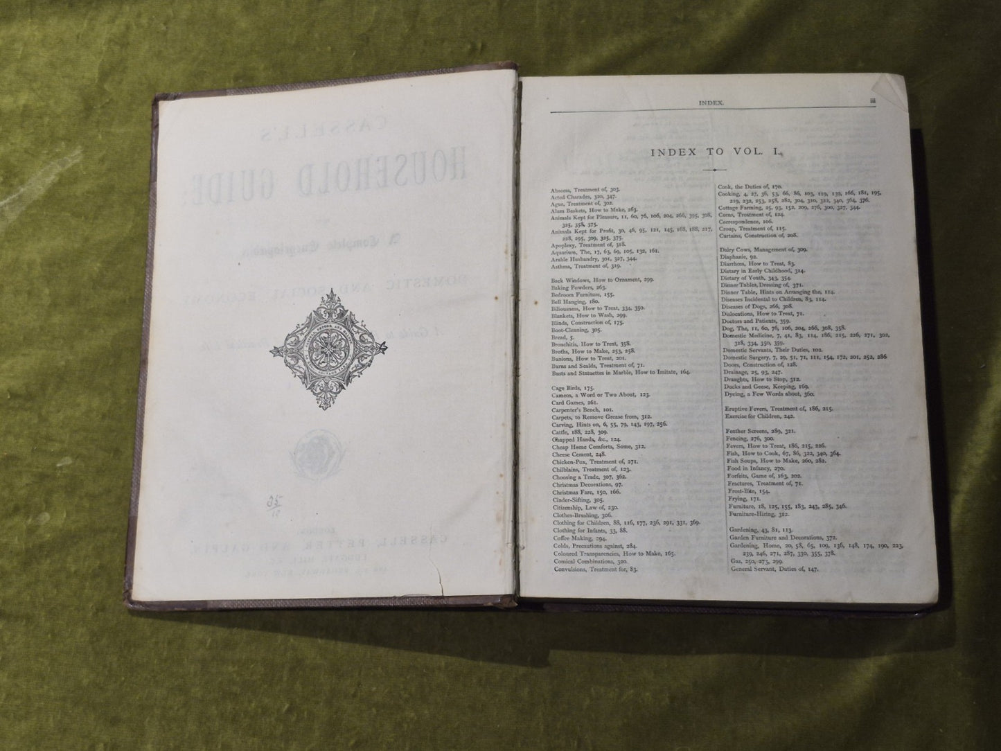 Cassell's Household Guide - 4 Volumes in 2 Half-leather early print6